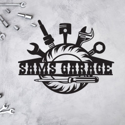 Custom Metal Garage Sign, Personalized Metal Tools Sign, Christmas Gift, Unique Garage Name