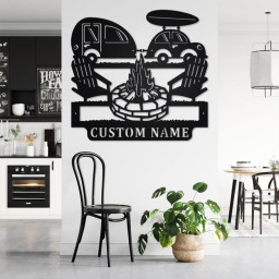 Custom Camping Car Metal Wall Art, Personalized Camper Name Sign Decoration For Room, Camping Car Metal Home Decor, Custom Camping Car