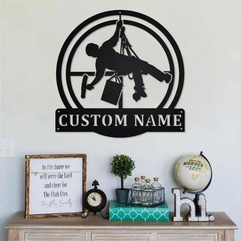 Custom Window Washer Metal Wall Art, Personalized Window Washer Name Sign Decoration For Room, Window Washer Home Decor,Custom Window Washer