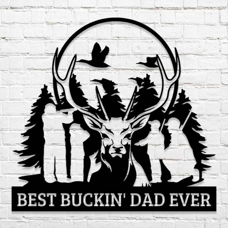 Personalized Garden Metal Sign, Metal Sign, Custom Family Name Sign, Outdoor Hunter Hunting Head Antlers，Custom Door Hanger