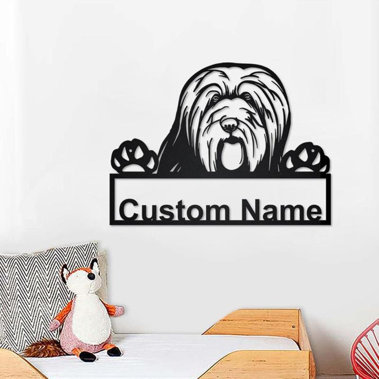 Personalized Bearded Collie Dog Metal Sign| Bearded Collie Dog Metal Wall Art| Dog Metal Sign| Bearded Collie Dog Lover Gift| Dog Lover Gift