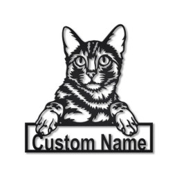 Personalized Bengal Cat Metal Sign Art Custom Bengal Cat Metal Sign