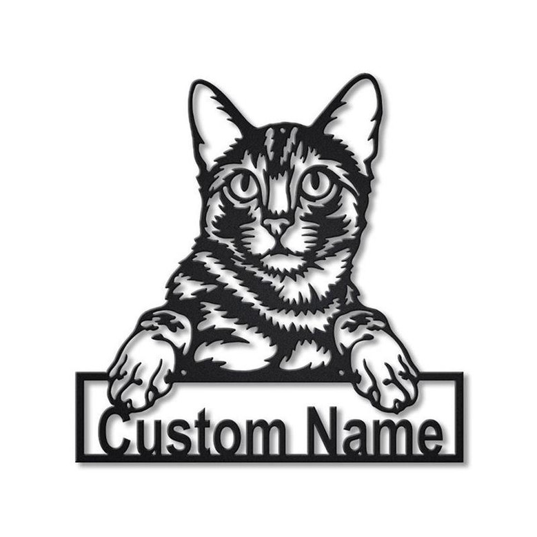 Personalized Bengal Cat Metal Sign Art Custom Bengal Cat Metal Sign