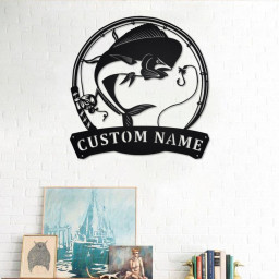 Personalized Mahi-Mahi Fish Metal Sign | Fishing Metal Wall Art | Fishing Metal wall Decor | Fishing Lover | Custom Fishing | Fishman