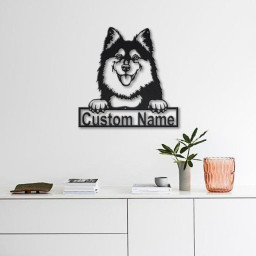 Personalized Finnish Lapphund Dog Metal Sign Art | Custom Finnish Lapphund Metal Sign | Finnish Lapphund Gifts Funny | Animal Custom