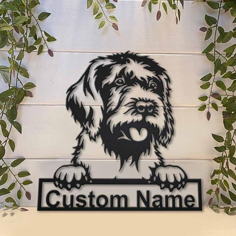 Personalized Wirehaired Pointing Griffon Dog Metal Sign Art | Custom Wirehaired Pointing Griffon Metal Sign | Dog Gift | Animal Funny