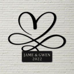 The Infinity Heart Cut Metal Sign