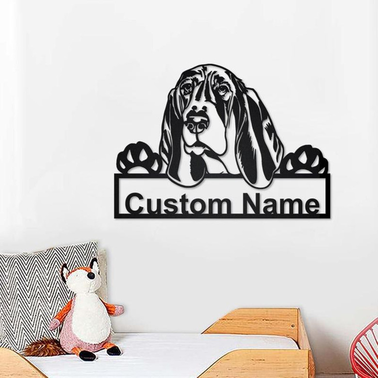 Personalized Basset Hound Dog Metal Sign | Basset Hound Dog Metal Wall Art | Dog Metal Sign | Basset Hound Dog Lover Gift| Dog Lover Gift |