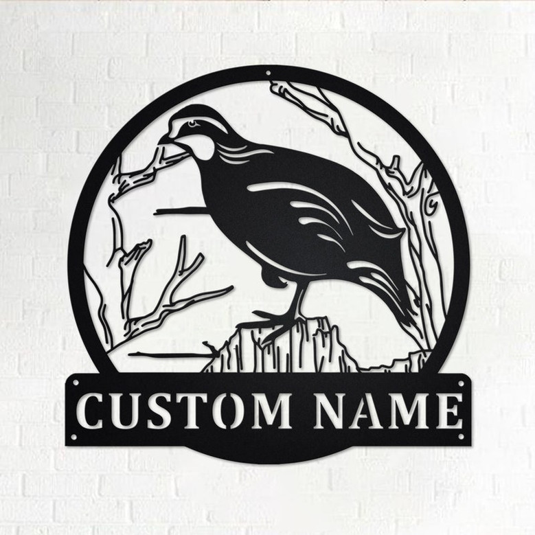 Custom Bobwhite Bird Metal Wall Art, Personalized Bobwhite Name Sign Decoration For Room, Bobwhite Home Decor, Custom Blue Whale, Bobwhite