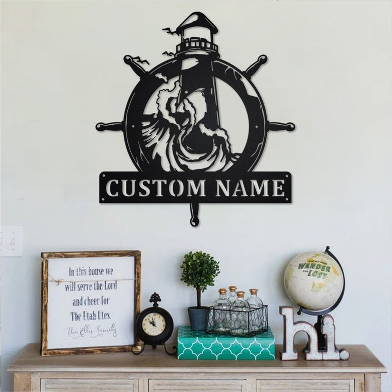 Custom The Lighthouse Metal Wall Art, Personalized The Lighthouse Name Sign Decoration For Room, The Lighthouse Home Decor,Custom Lighthouse