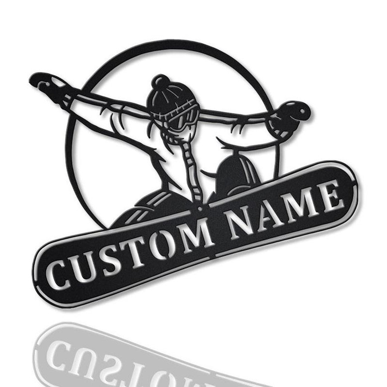 Personalized Snowboarding Metal Sign Art, Custom Snowboarding Metal Sign, Snowboarding Lover Sign Decoration For Living Room