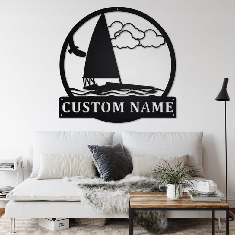 Custom Iceboat Metal Wall Art, Personalized Iceboat Name Sign Decoration For Room, Iceboat Metal Home Decor, Custom Iceboat, Iceboat Decor