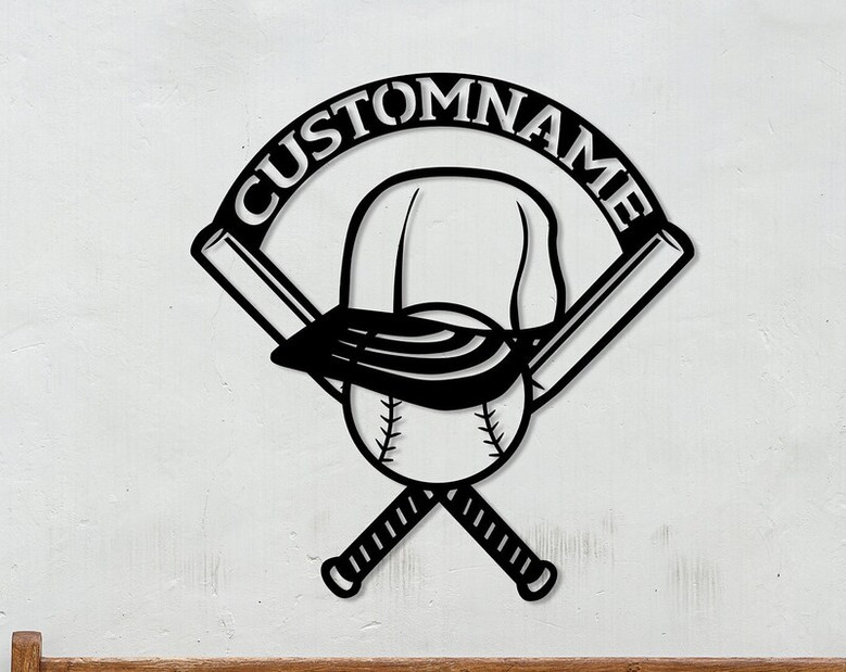 Personalized Baseball Player Metal Sign, Custom Baseball Player Name Sign, Baseball Keepsake