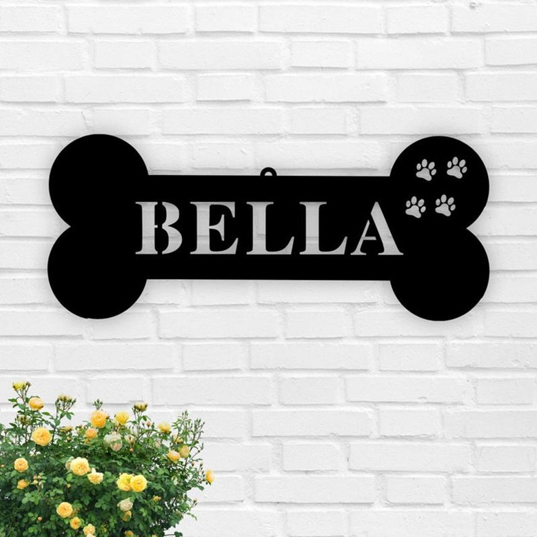 Custom Dog Name Sign, Personalized Dog Bone, Custom Dog Bones, Custom Metal Dog Bones, Personalized Metal dog Bones, Dog House Signs
