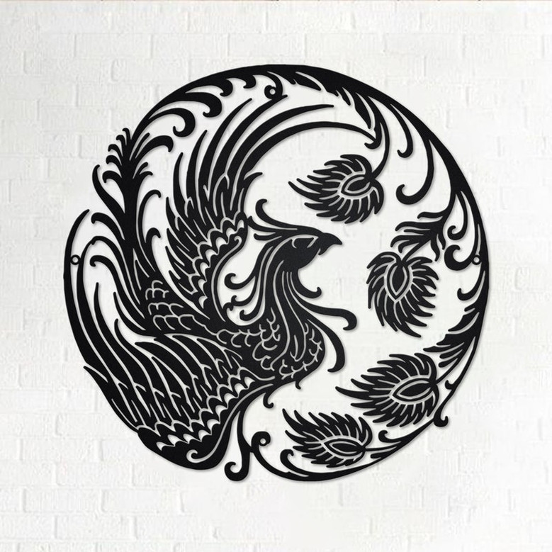 Phoenix Metal Wall Art, Phoenix Sign Decoration For Living Room, Phoenix Metal Home Decor, Phoenix