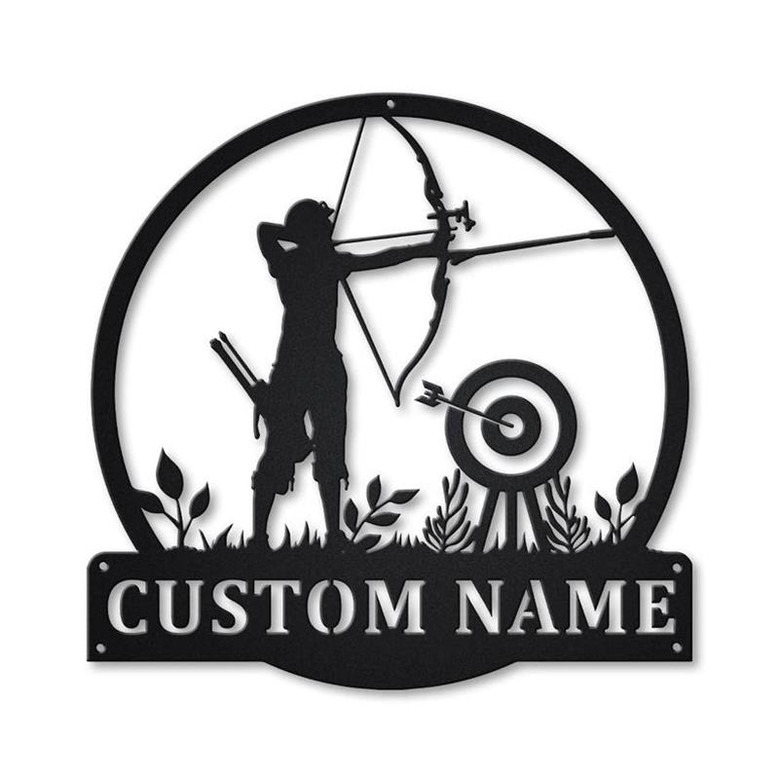 Personalized Archery Sport Monogram Metal Sign Art | Custom Archery Sport Metal Sign | Hobbie Gifts | Sport Gift | Birthday Gift
