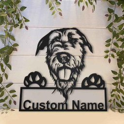 Personalized Irish Wolfhound Dog Metal Sign Art | Custom Irish Wolfhound Dog Metal Sign | Birthday Gift | Animal Funny