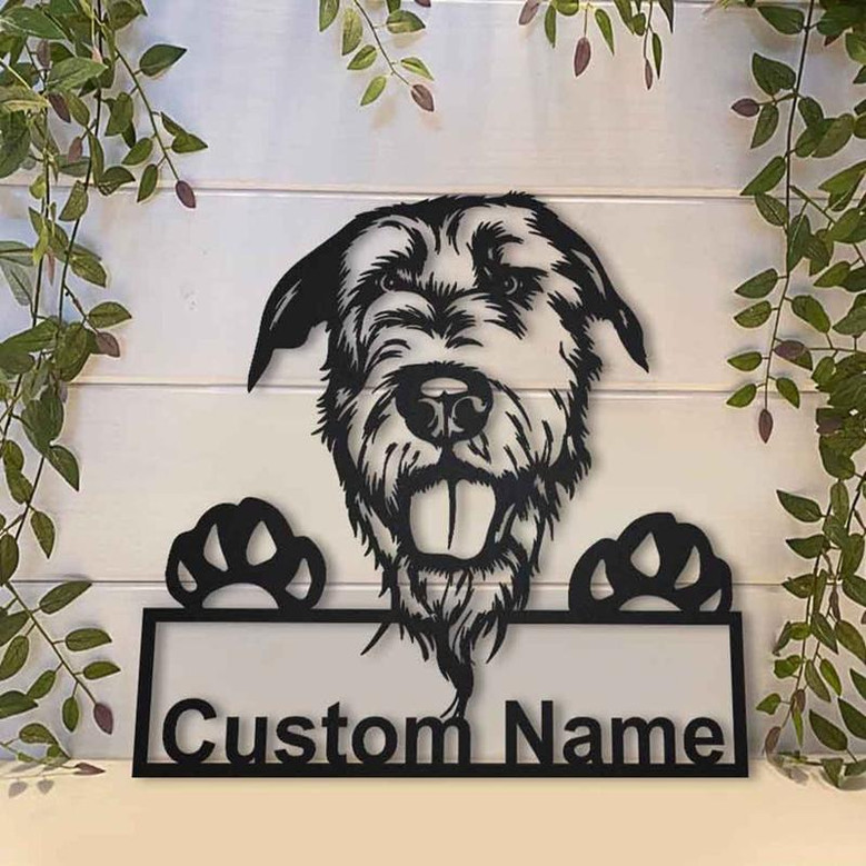 Personalized Irish Wolfhound Dog Metal Sign Art | Custom Irish Wolfhound Dog Metal Sign | Birthday Gift | Animal Funny