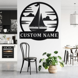 Custom Sailboat Metal Wall Art, Personalized Sailboat Name Sign Decoration For Room, Sailboat Home Decor, Custom Sailboat, Sailboat Lover