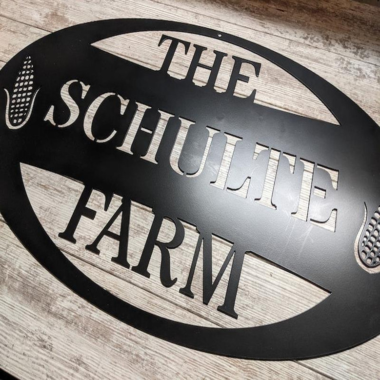 Farm Sign Personalized Family Name Sign Custom Name Sign Corn Sign Custom Farm Sign Gift Custom Metal Sign Swedish Farmhouse Sign
