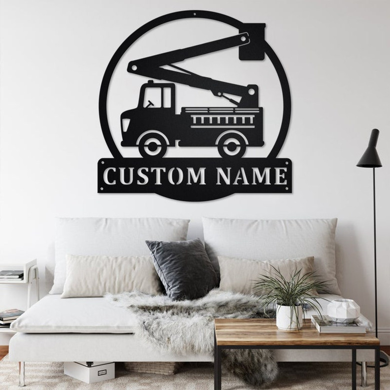 Custom Bucket Truck Metal Wall Art, Personalized Bucket Name Sign Decoration For Room, Bucket Metal Home Decor, Custom Bucket, Bucket Truck