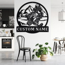 Custom Snowmobiler Metal Wall Art, Personalized Snowmobiler Name Sign Decoration For Room, Snowmobiler Home Decor, Custom Snowmobiler