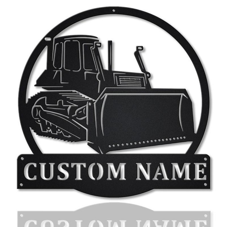 Personalized Bulldozer Truck Metal Sign Art | Custom Bulldozer Truck Metal Sign | Trucker Gift | Truck Lover Sign Decoration For Living Room