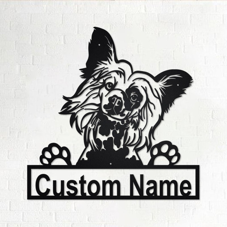 Personalized Chinese Crested Metal Sign | Chinese Crested Metal Wall Art | Chinese Crested Metal Wall Decor | Custom Cane Corso | Custom Dog