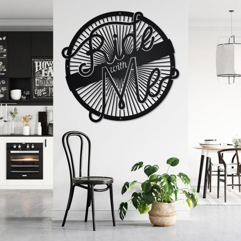 Custom Biker Ride With Me Metal Wall Art, Personalized Biker Name Sign Decoration For Room, Biker Home Decor , Custom Biker, Ride With Me