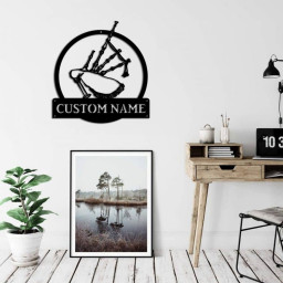 Personalized Bagpipes Music Monogram Metal Sign Art Custom Bagpipes Music Monogram Metal Sign Bagpipes Gifts Musical Instrument