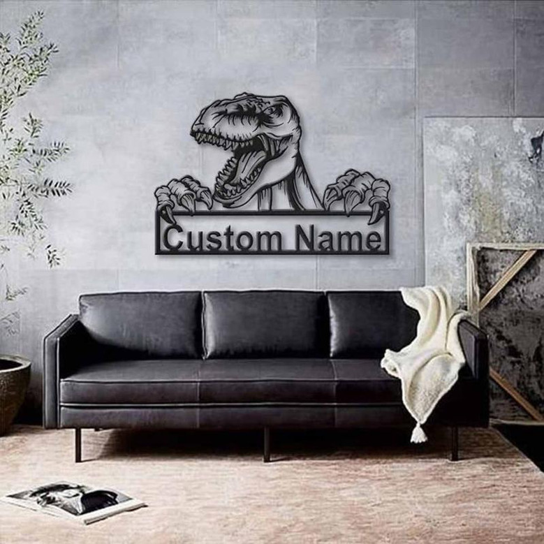 Personalized Tyrannosaurus Dinosaur Metal Sign Art | Custom Tyrannosaurus Dinosaur Metal Sign | Animal Funny | Pets Gift | Birthday Gift