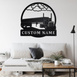 Custom Side Dump Truck Metal Wall Art, Personalized Truck Driver Name Sign Decoration For Room, Side Dump Truck Home Decor, Trucker Gift