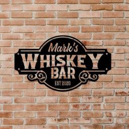 Personalized Whiskey Bar Metal Sign, Custom Name Beer Sign, Metal Home Bar Decor, Whisky Scotch Drink Lover Gift
