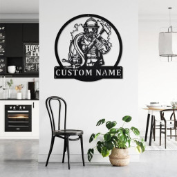 Personalized Fireman Metal Sign | Fireman Metal Wall Art | Fireman Metal wall Decor| Firefighter Metal Sign| Fireman Gift | Firefighter Gift