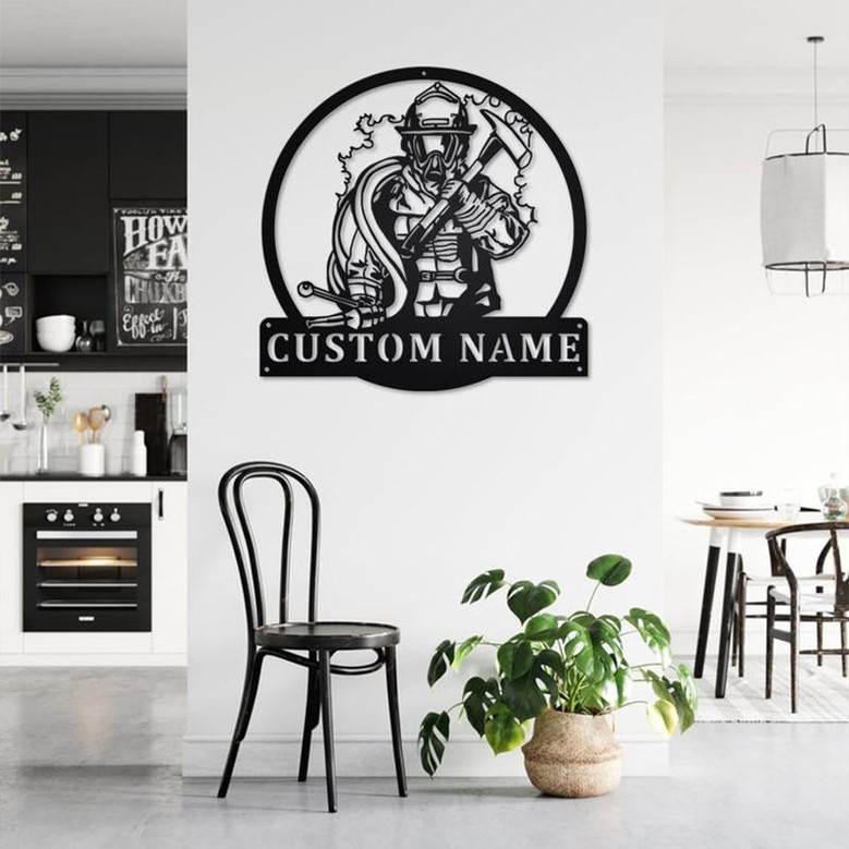 Personalized Fireman Metal Sign | Fireman Metal Wall Art | Fireman Metal wall Decor| Firefighter Metal Sign| Fireman Gift | Firefighter Gift