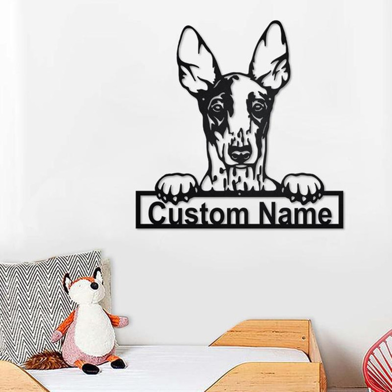 Custom Ibizan Hound Dog Metal Wall Art, Personalized Ibizan Hound Name Sign Decoration For Room, Ibizan Hound Home Decor, Custom Dog