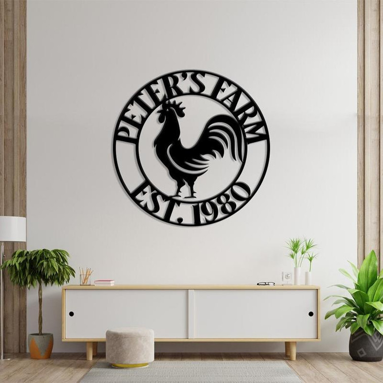 Rooster Farm Theme Sign Wall Art Metal Sign