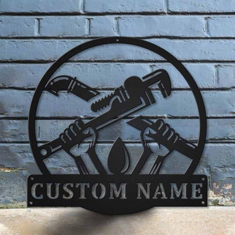 Personalized Plumbing Metal Sign Art | Custom Plumber Monogram Metal Sign | Plumber Gifts | Job Gift | Plumber Gift