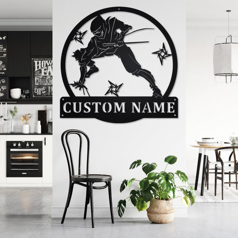 Custom Ninja Metal Wall Art, Personalized Ninja Name Sign Decoration For Room, Ninja Metal Home Decor, Custom Ninja, Ninja Metal Wall Decor