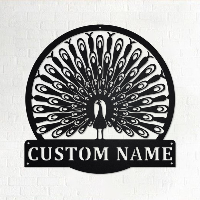 Custom Peacock Metal Wall Art, Personalized Peacock Name Sign Decoration For Room, Peacock Metal Home Decor, Custom Peacock, Peacock Animals