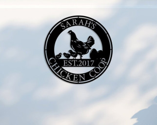 Custom Metal Chicken Coop Sign, Hen House Coop Sign, Chicken and Chic Wall Decor, Barn House Decor