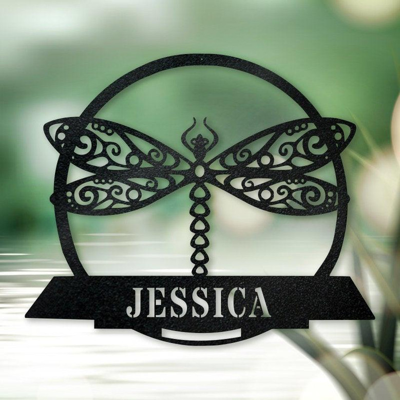 Dragon Fly Monogram - Metal Wall Art Décor-personalized Dragonfly Monogram Farm Sign Metal Name Sign Door Hanger Housewarming Gift