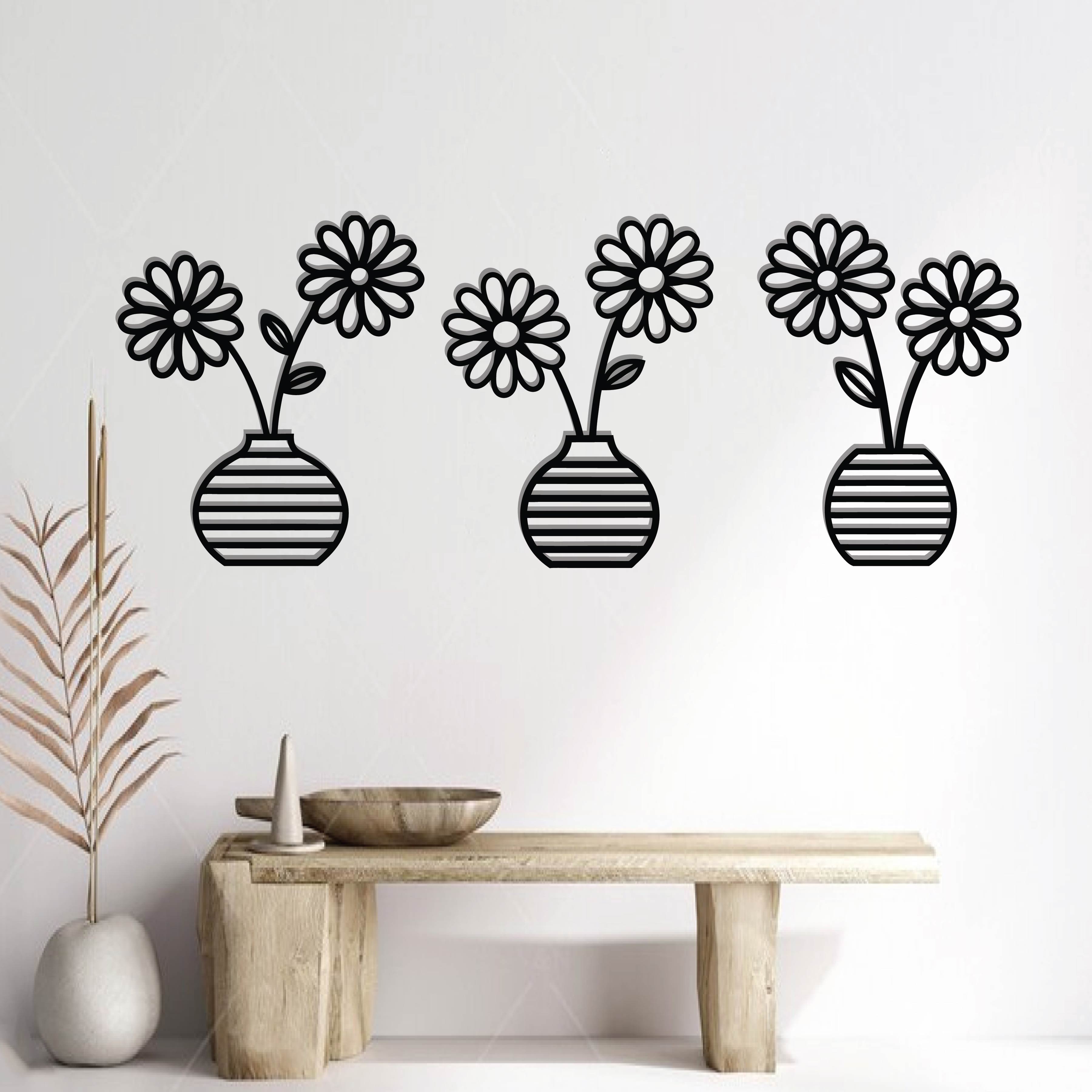 Flower Vase Metal Wall Decor