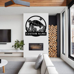 Personalized Sea Turtle Metal Sign | Metal Wall Art | Farmhouse Decor | Office Wall Art | Housewarming Outdoor Metal Sign