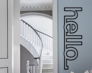 Personalized Hello Metal Wall Art, Front Door Gift, Modern Outdoor Welcome Decor, Metal Entryway Decoration