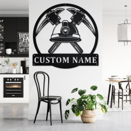 Custom Miner Worker Tools Metal Wall Art, Personalized Miner Name Sign Decoration For Room, Mining Metal Home Decor, Custom Coal Miner