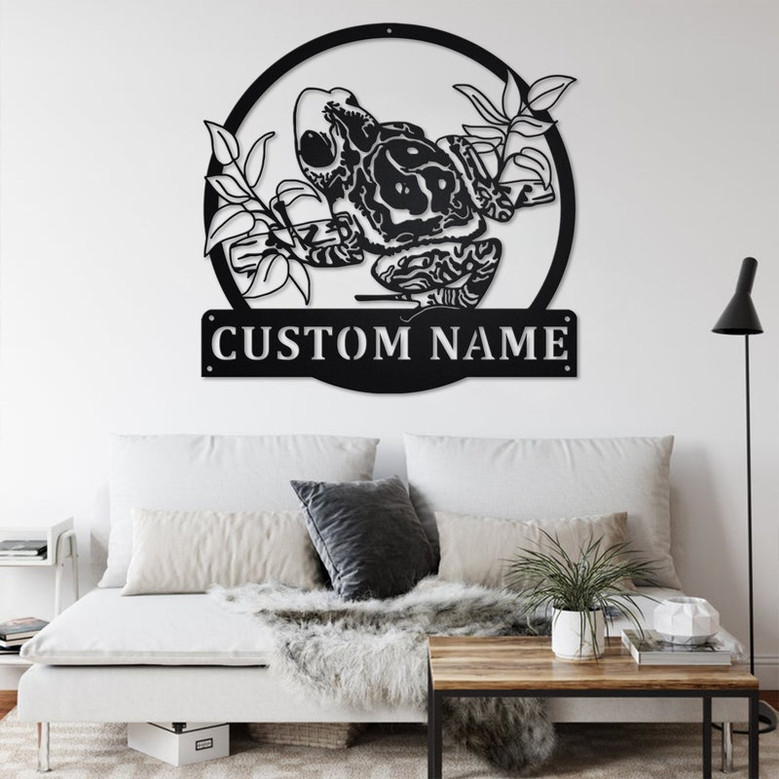 Custom Poison Frog Metal Wall Art, Personalized Poison Frog Name Sign Decoration For Room, Poison Frog Home Decor, Custom Poison Frog