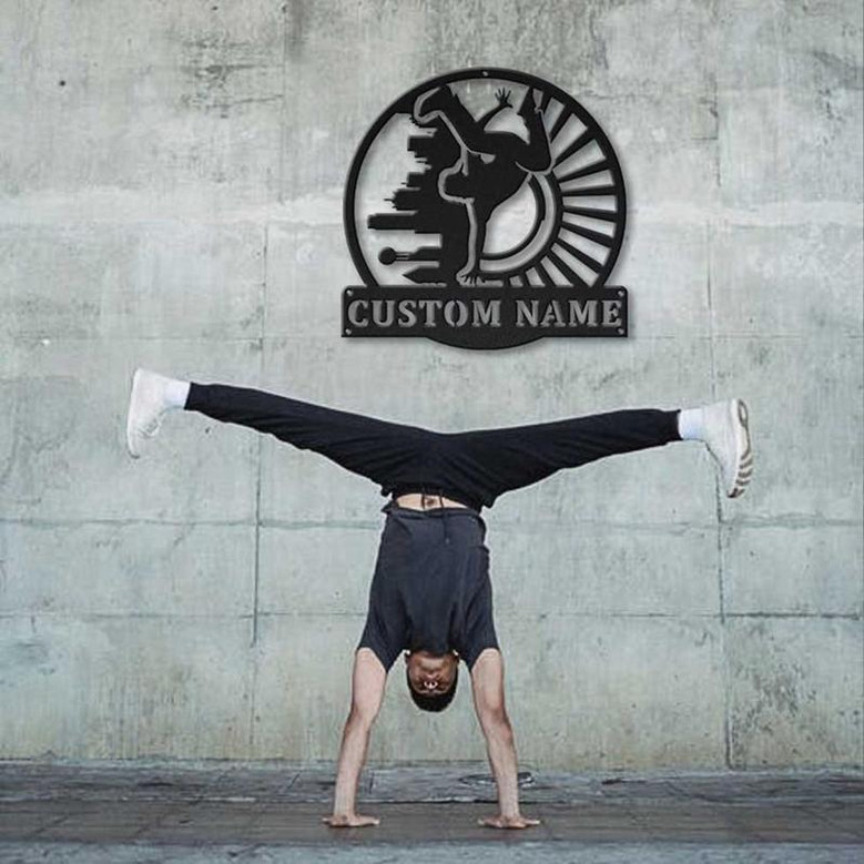 Personalized Breakdancing Monogram Metal Sign Art , Custom Breakdancing Metal Sign, Breakdancing Lover Sign Decoration For Living Room