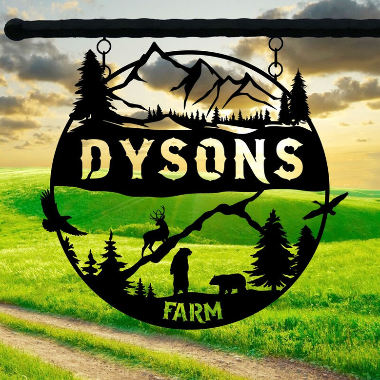 Personalized Ranch Metal Sign, Custom Metal Farmhouse Sign, , Outdoor Custom Wall Art