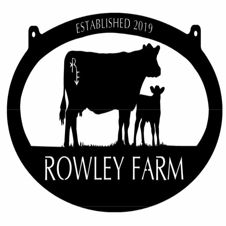 Custom Metal Cow Calf Sign Can Add Your Brand Cow Calf Sign Cattle Sign Cow Farm Sign Metal Wall Art Metal House Sign